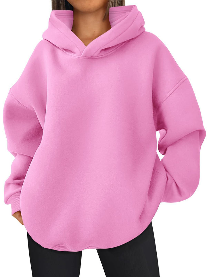Damen nan kastiger Kapuzenpullover mit doppellagiger Kapuze, überschnittener Schulter und längerem Rückenteil Echo Archiv