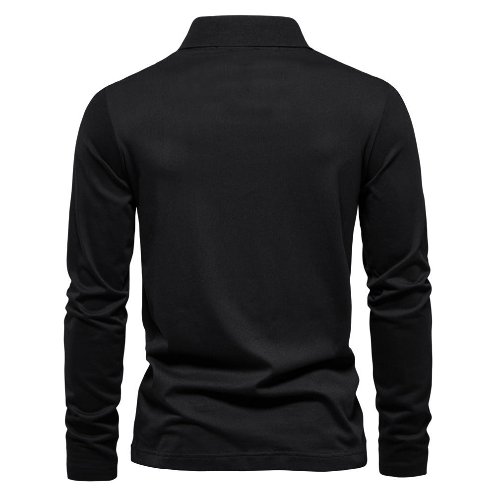 Herren Langärmliges Poloshirt mit modischem Reißverschluss und angenehmer Baumwollmischung Echoarchiv