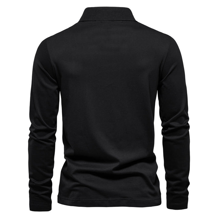 Herren Langärmliges Poloshirt mit modischem Reißverschluss und angenehmer Baumwollmischung Echoarchiv