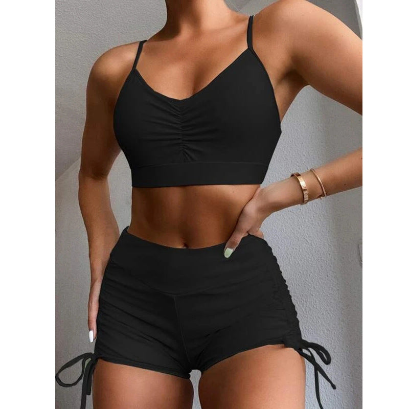 Damen Hochwertiges Sport-Bikini-Set mit Verknotungsdetail Echo Archiv
