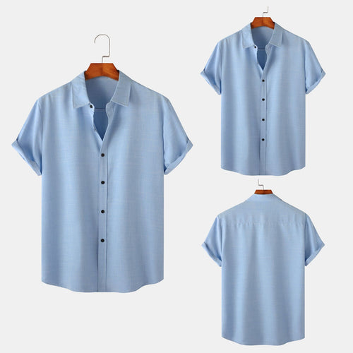 Herren Kurzarmhemd mit leichtem, atmungsaktivem Stoff und minimalistischem Design Echoarchiv
