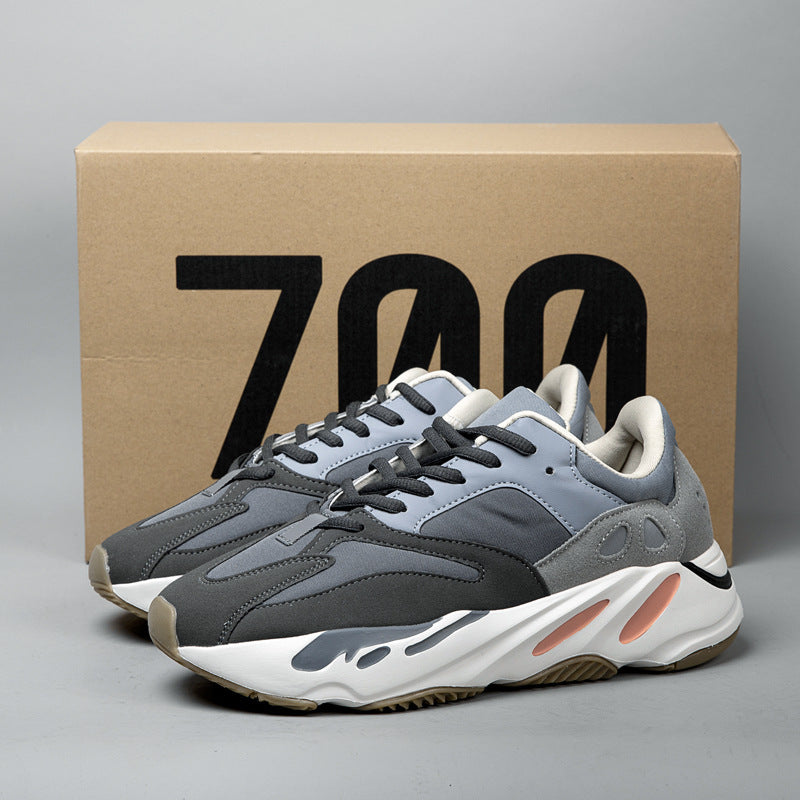 Herren Chunky-Dad-Sneaker im Retro-Running-Design mit profiliertem Wellen-Sohlenaufbau und atmungsaktivem Mesh-Suede-Obermaterial – Norré