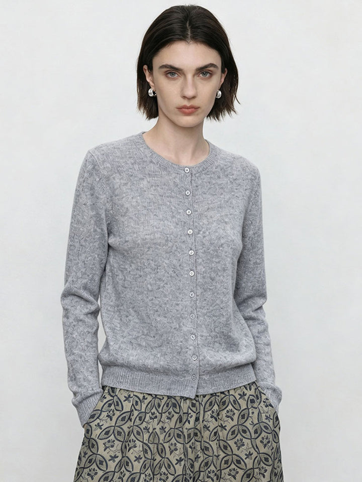 Damen Feinstrick-Cardigan mit Rundhals und durchgehender Knopfleiste Echo Archiv