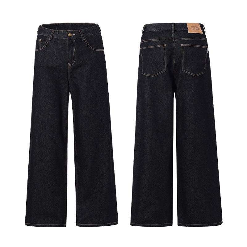 Herren Ultraweite Denim‑Palazzo‑Hose mit geradem Bein und Clean‑Minimal Silhouette Echo Archiv