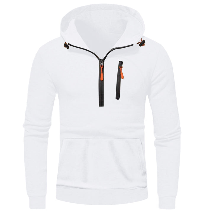 Herren moderner Kapuzenpullover mit innovativem halben Reißverschluss Echoarchiv