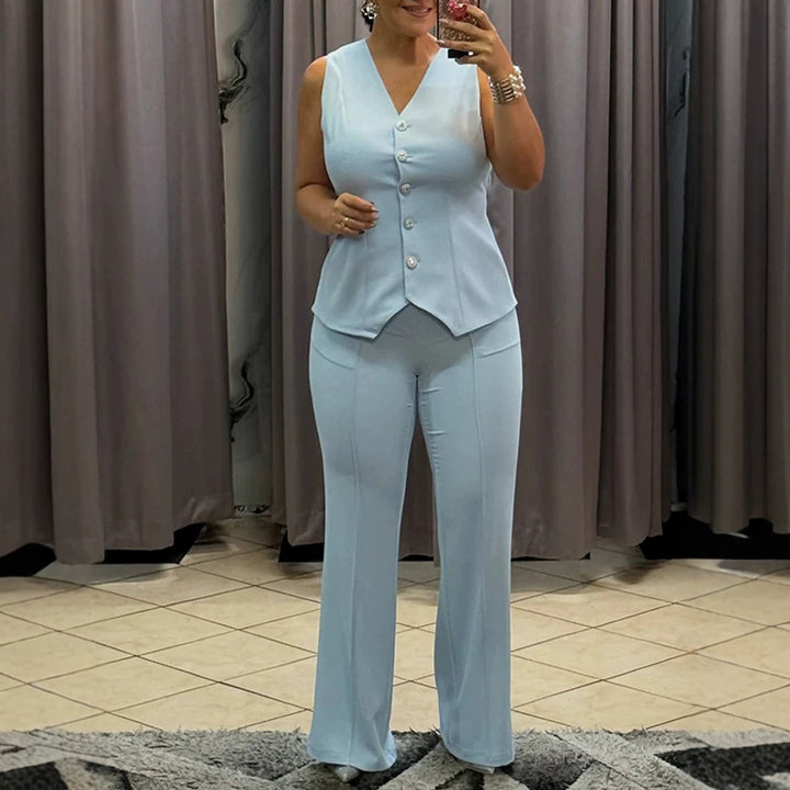 Damen Tailored Jumpsuit mit schmalem Bein und Knopfdetails Echo Archiv