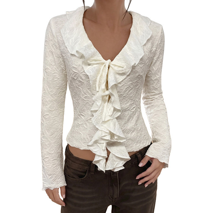 Damen Elegantes Rüschen-Body mit tiefem V-Ausschnitt Echo Archiv