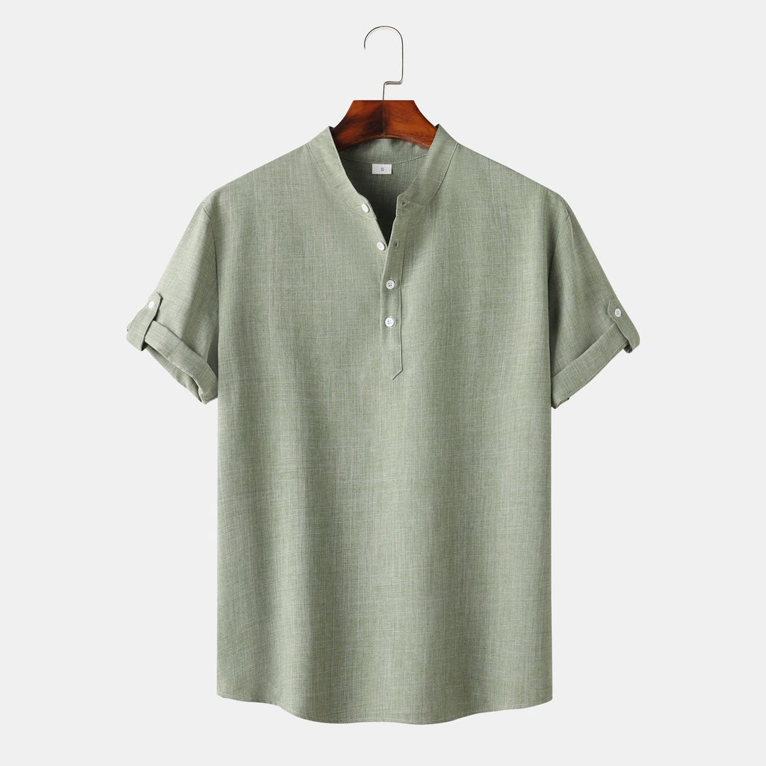 Herren Kurzarmhemd mit innovativem Henley-Ausschnitt und lässigem Design Echoarchiv