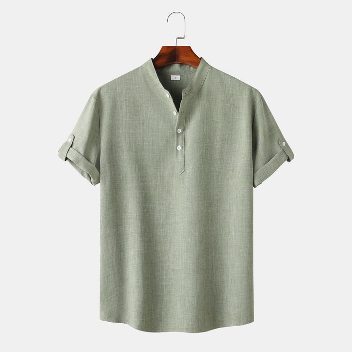 Herren Kurzarmhemd mit innovativem Henley-Ausschnitt und lässigem Design Echoarchiv
