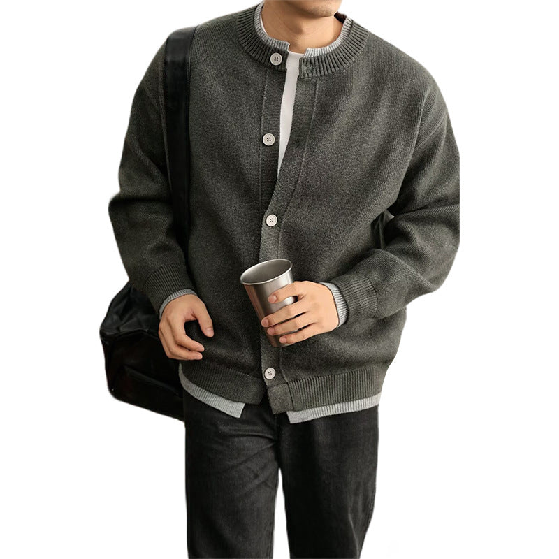Herren Modische Strickjacke mit Knopfleiste Echo Archiv