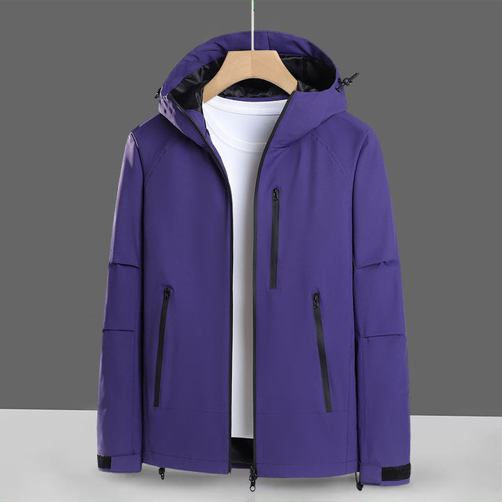 Herren Funktionsjacke mit wasserabweisendem Gewebe und verstellbarem Kapuzenkragen Echoarchiv
