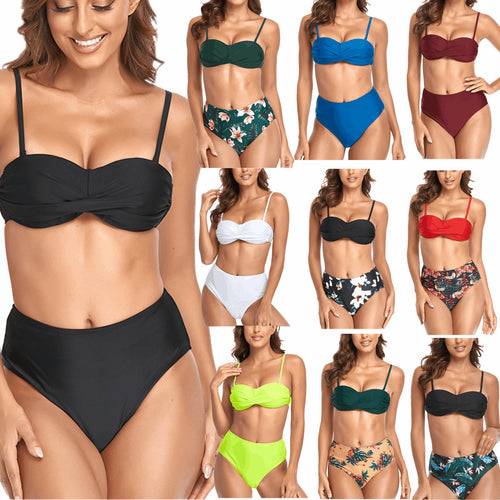 Damen Bikini-Set mit verspieltem Knotendesign und hohem Beinausschnitt Echo Archiv