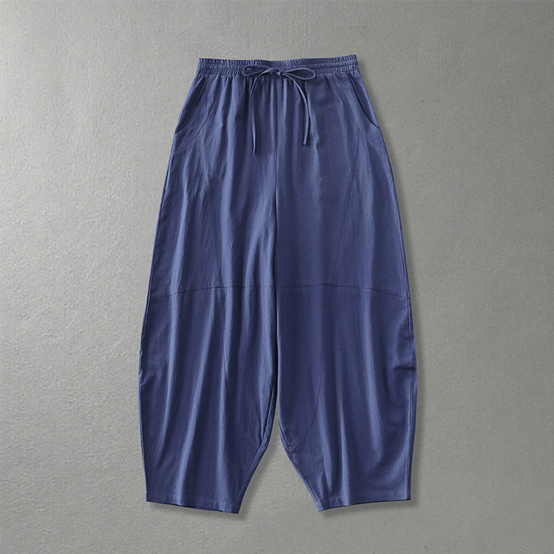 Damen weite Haremshose aus leichtem Satin mit Tunnelzug und seitlichen Taschen Echoarchiv