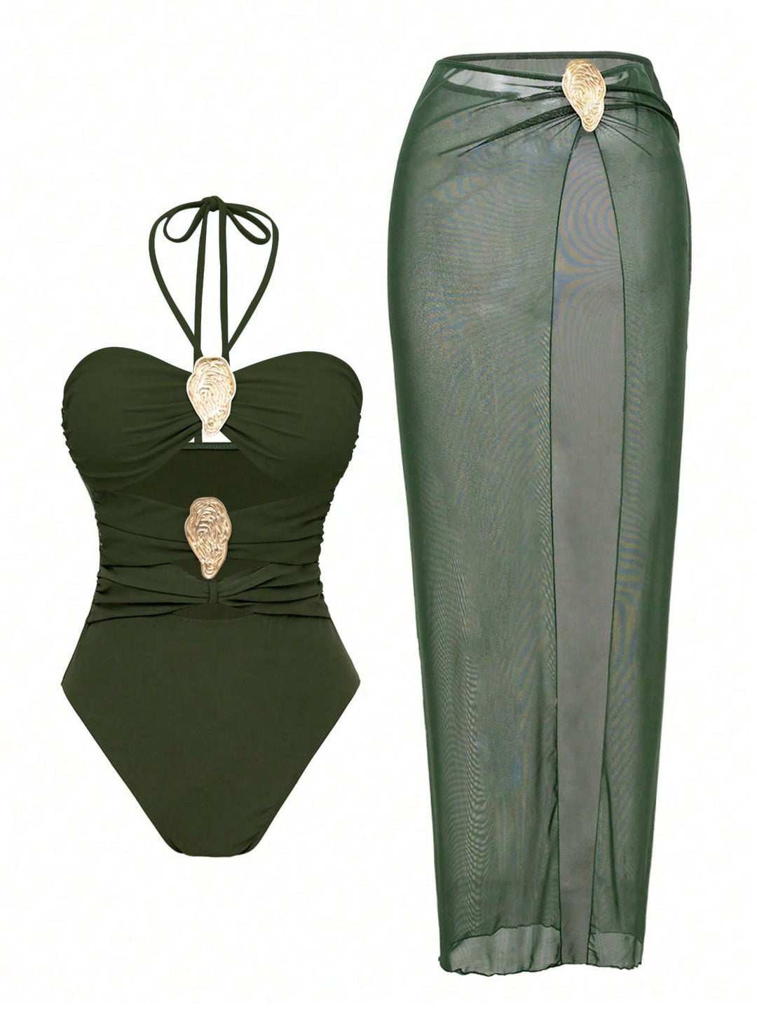 Damen Luxuriöser Badeanzug mit elegantem Überrock Echo Archiv