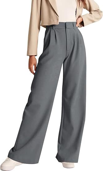 Damen weite High-Waist Hose mit Falten- und Bunddetails Echo Archiv