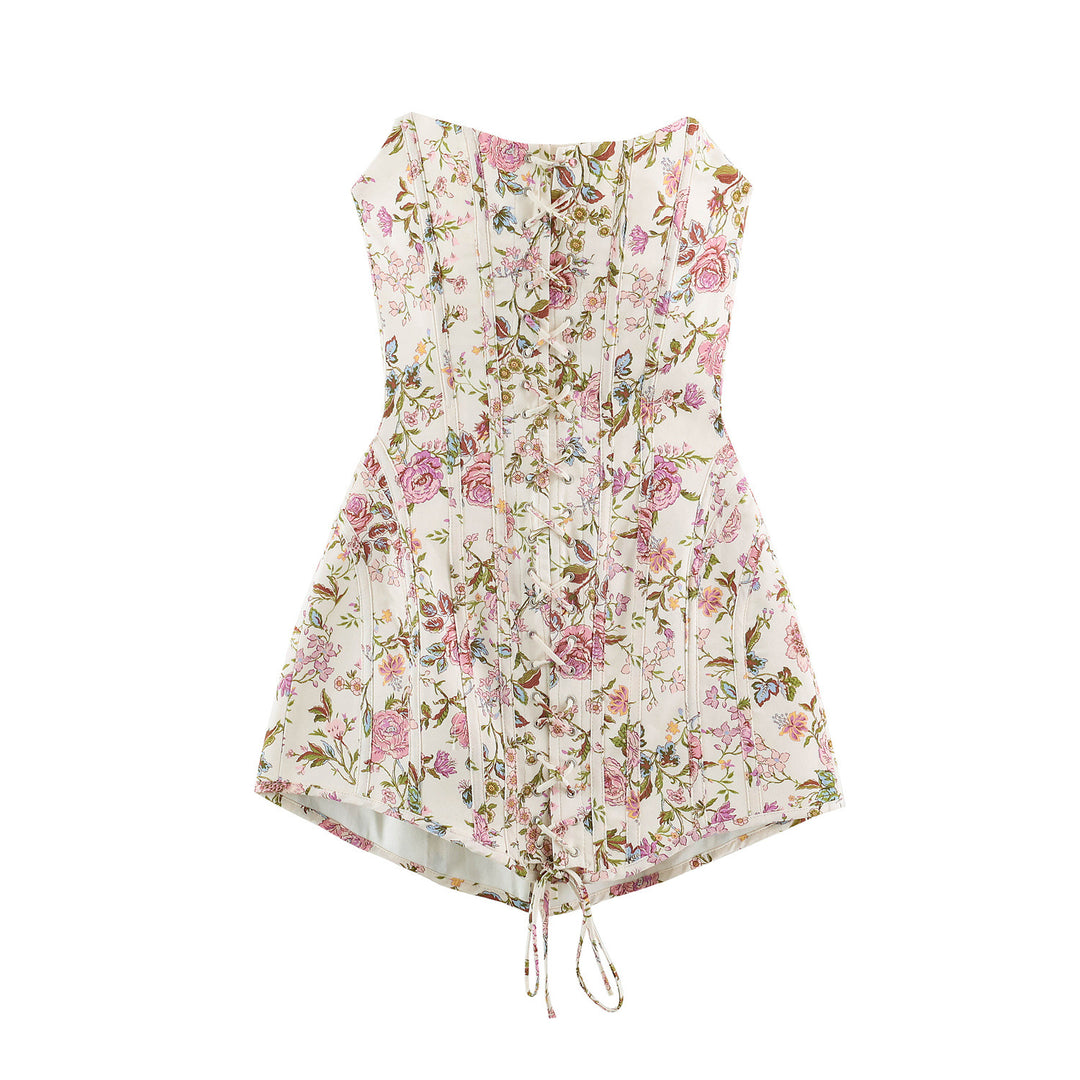 Damen Kurzblouson aus floraler Spitze mit Mandarinkragen und Zierriegeln Echo Archiv