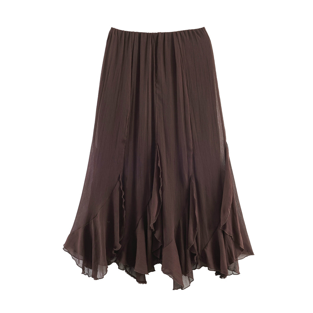Damen Eleganter, fließender Maxirock mit Volants Echo Archiv