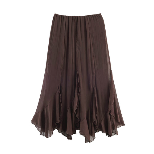 Damen Eleganter, fließender Maxirock mit Volants Echo Archiv