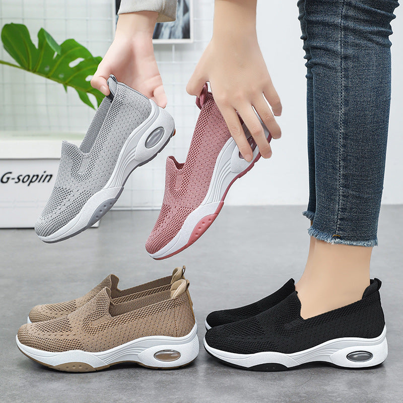 Damen nan nahtloser Strick-Freizeit-Sneaker mit atmungsaktiver Mesh-Oberschicht und sichtbarer Luftkissen-Zwischensohle Echo Archiv