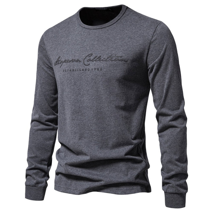 Herren Langarmshirt mit zeitgemäßer Schriftzug Echoarchiv