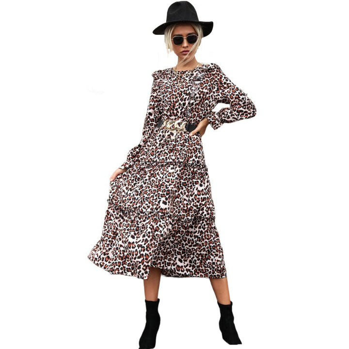 Damen Langes Leopardkleid Echo Archiv