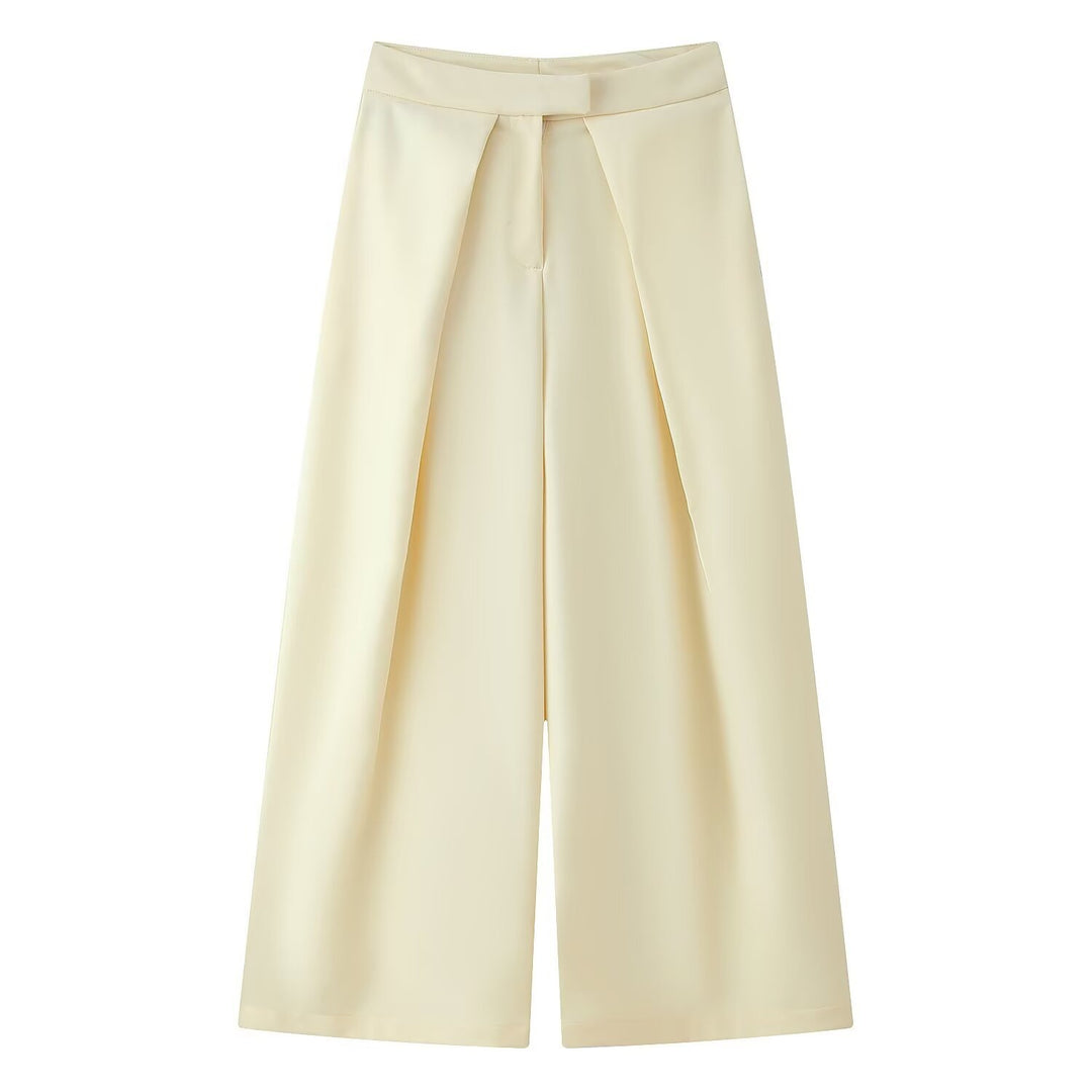 Damen weit geschnittene Culotte-Hose mit eleganten Falten und hohem Bund Echo Archiv