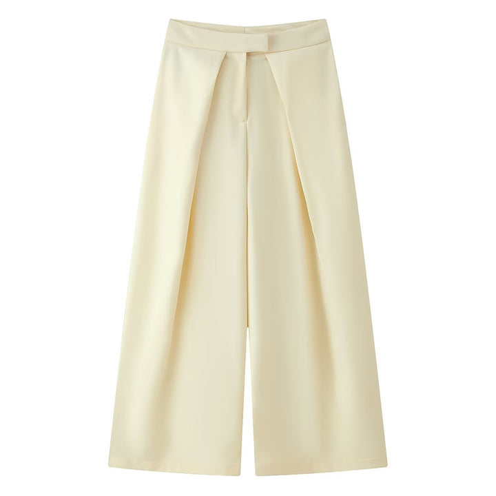 Damen weit geschnittene Culotte-Hose mit eleganten Falten und hohem Bund Echo Archiv