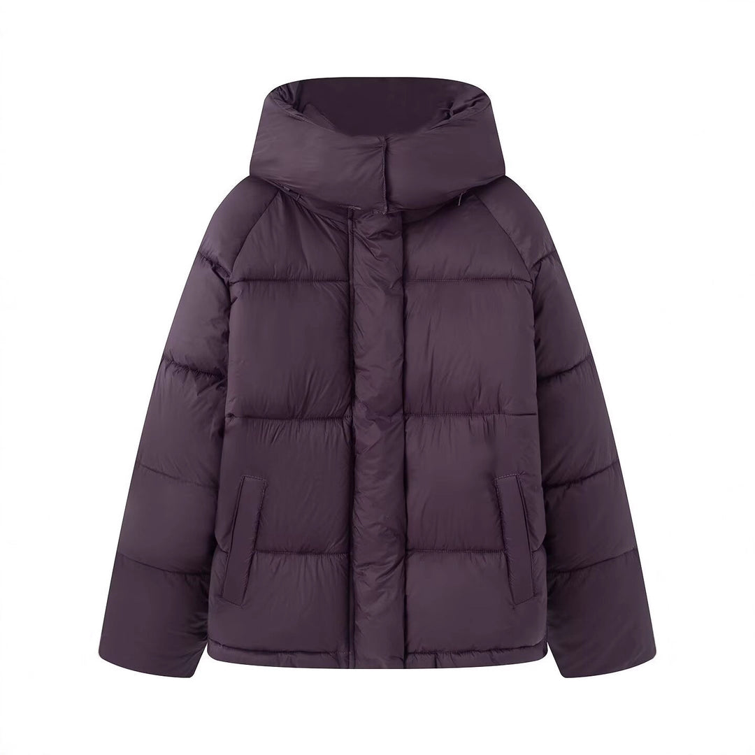 Damen Kurz geschnittene Oversize-Steppjacke mit hohem Kragen und Kapuze Echo Archiv
