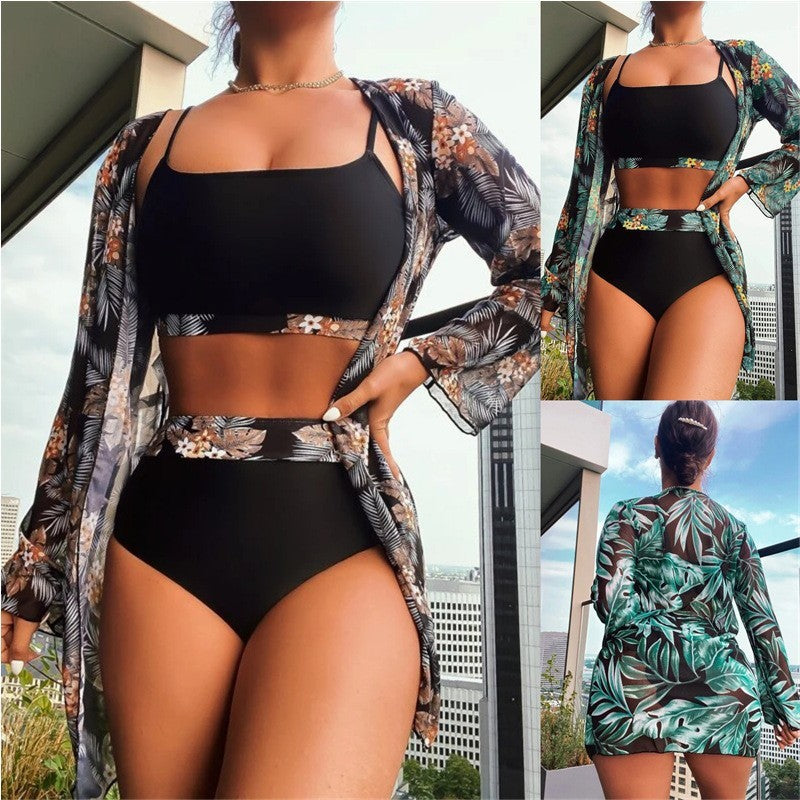 Damen Raffiniertes Bikini-Set mit transparentem Wickeltuch Echo Archiv