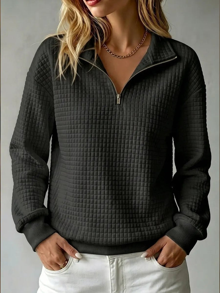 Damen Stepp-Fleece-Pullover mit halbem Reißverschluss und Stehkragen Echo Archiv