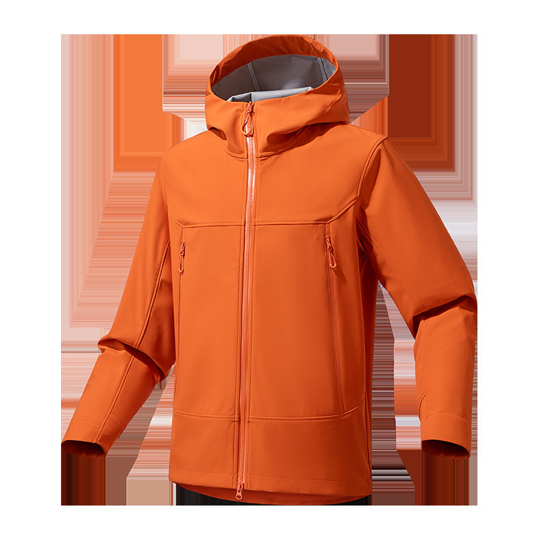 Herren Softshell‑Kapuzenjacke mit Stretch, wind- und wasserabweisender Membran und Zwei‑Wege‑Reißverschluss Echo Archiv