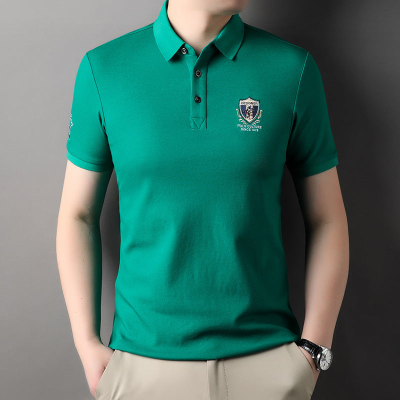 Herren Polohemd mit hochwertiger Piqué-Oberfläche und eleganter Stickerei Echoarchiv