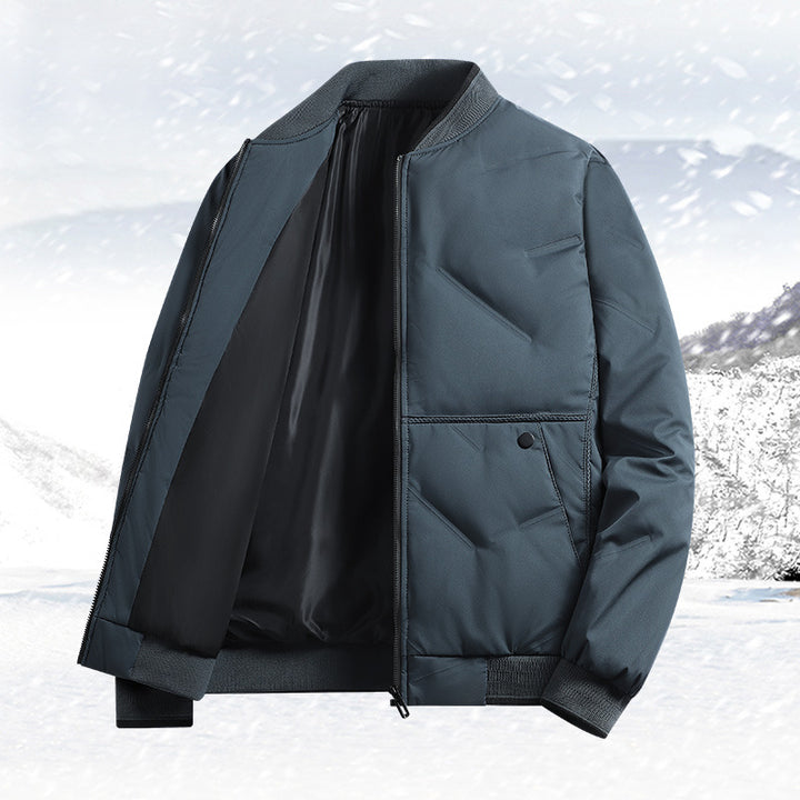 Herren Isolierte Stepp-Bomberjacke mit Softshell-Obermaterial, wärmendem thermischem Futter und Druckknopf-Einsatztaschen – Brevano