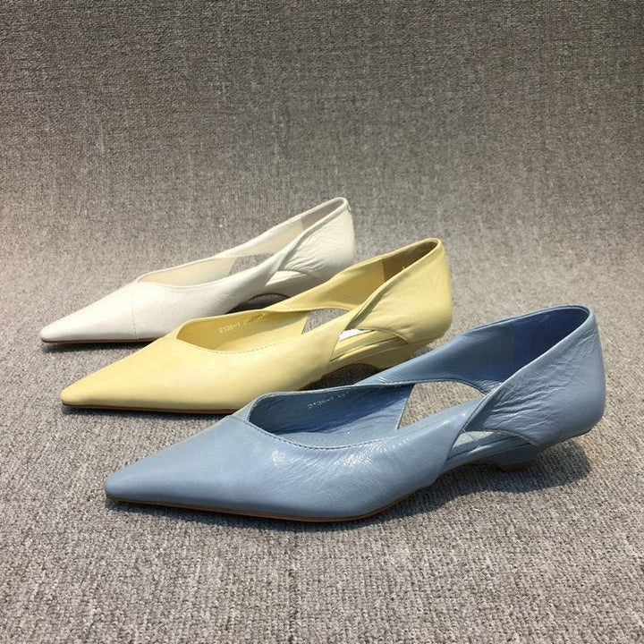 Damen Raffinierte Spitze Ballerinas mit Geschmeidiger Lederoberfläche Echoarchiv
