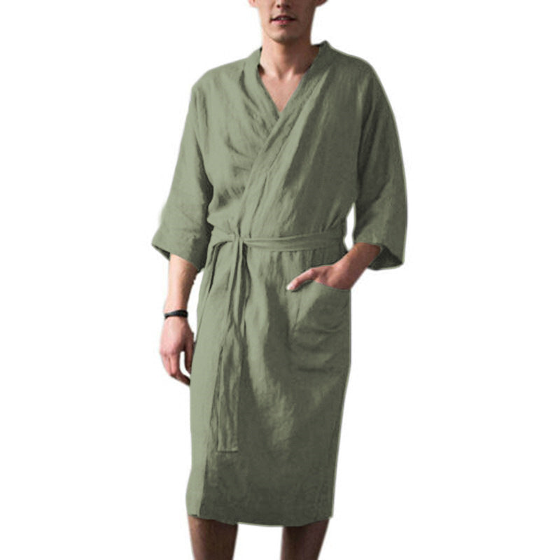 Herren Kimono-Bademantel aus hochwertigem, atmungsaktivem Material Echoarchiv