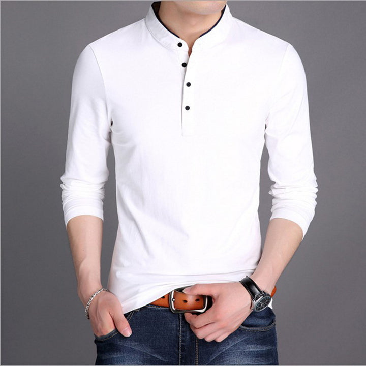 Herren Langarm-Henley-Shirt mit modernem Schnitt und hochwertiger Baumwolle Echoarchiv