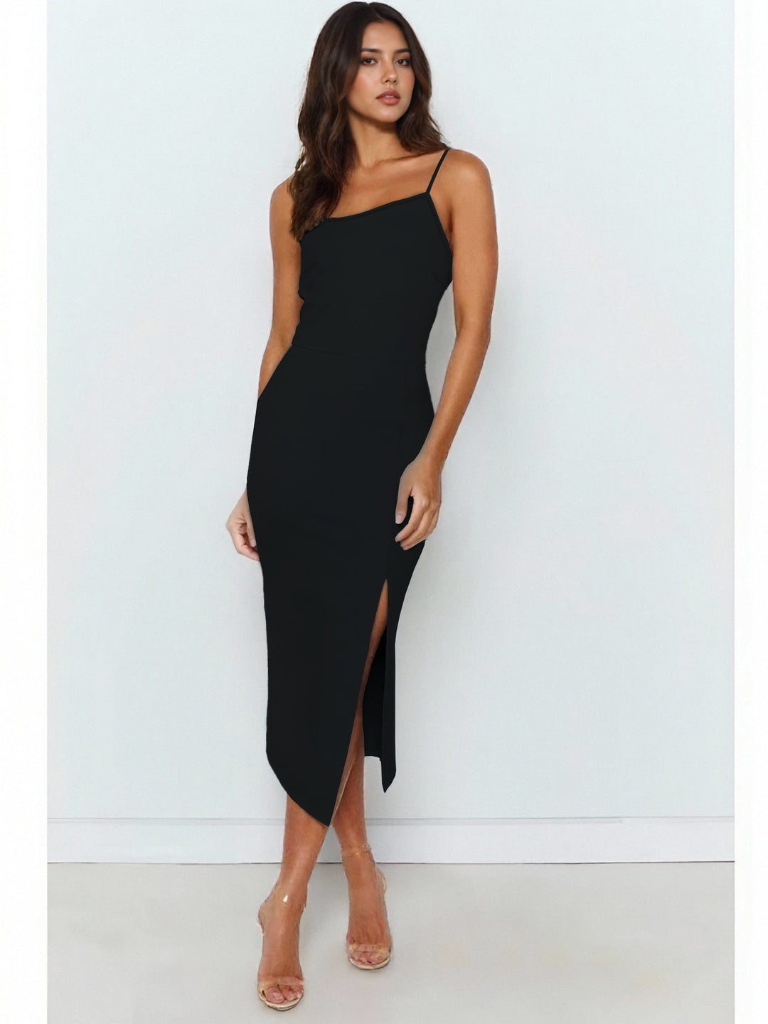 Damen ärmelloses Midi-Kleid mit elegantem Schlitz Echo Archiv