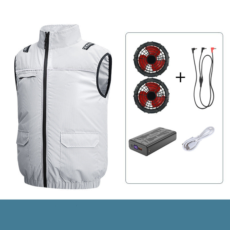Unisex nan leichte kühlende Arbeitsweste mit integrierten Ventilatoren und externem Akku Echo Archiv