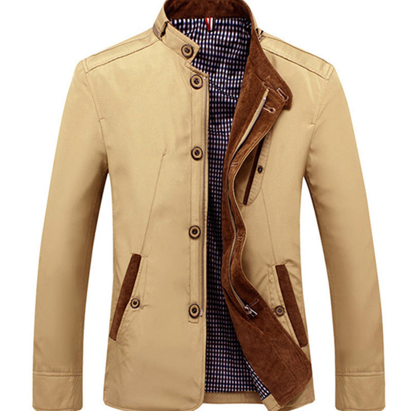 Herren Stehkragen‑Blouson mit verdeckter Zip‑ und Knopfleiste Echo Archiv