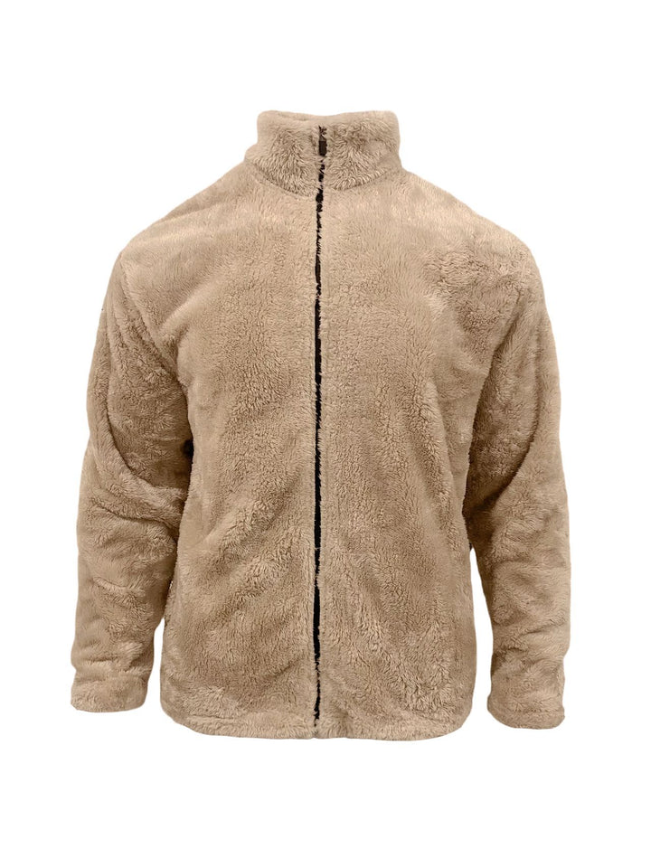 Herren kuschelige Fleecejacke mit hohem Kragen und praktischen Taschen Echoarchiv