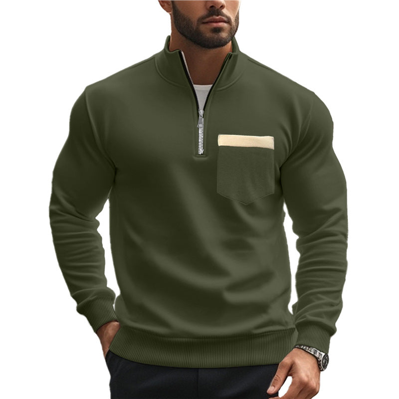 Herren Sweatshirt mit Reißverschluss und Brusttasche Echoarchiv