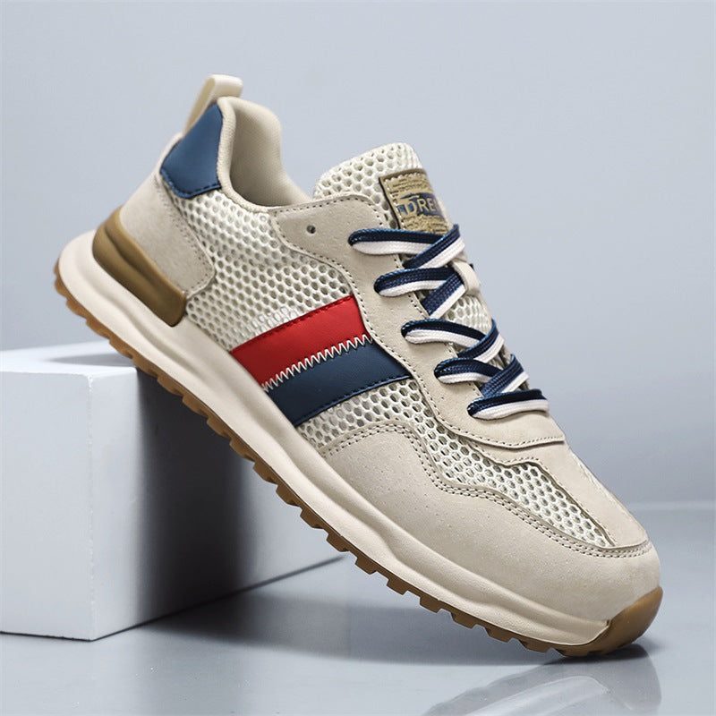 Herren Atmungsaktive Freizeit-Runner mit Mesh-Obermaterial, retro-inspiriertem Streifen-Detail und griffiger Gummilaufsohle – Tavélo