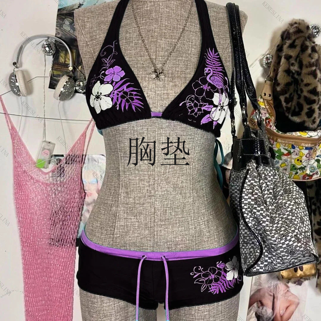 Damen-Bikini-Set mit floralem Design und verstellbaren Trägern Echo Archiv