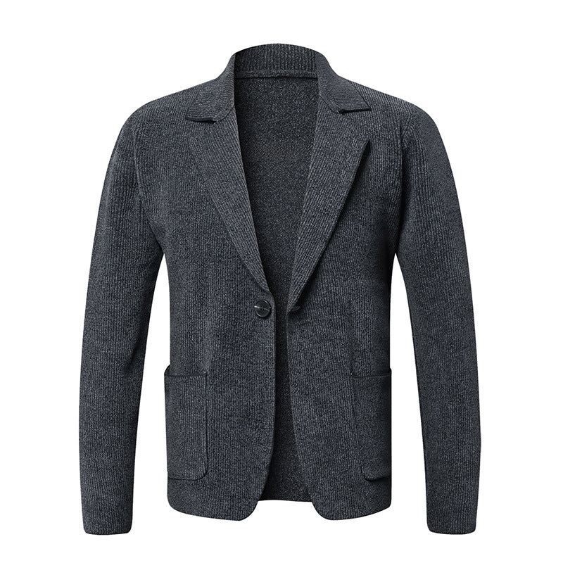 Herren eleganter Strickblazer mit praktischen Taschen Echoarchiv