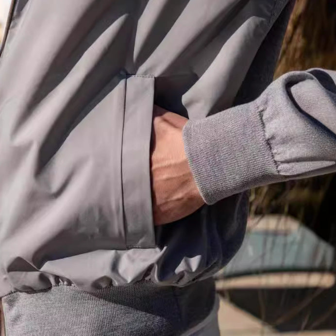 Herren stylische Freizeitjacke mit hohem Kragen und praktischen Taschen Echoarchiv