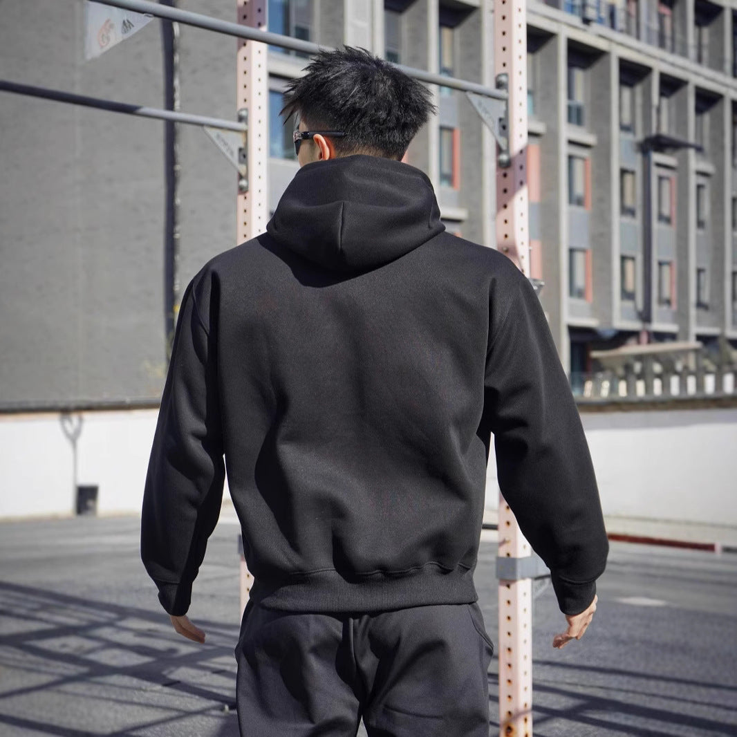 Herren Kapuzensweatshirt aus hochwertigem Baumwollmaterial mit modernem Oversized-Schnitt Echoarchiv