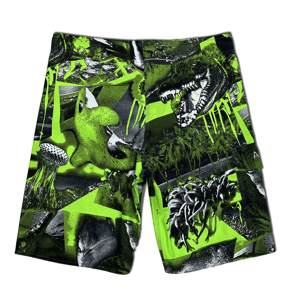 Herren Surf-Shorts mit kreativem Grafikdesign und elastischem Bund Echoarchiv