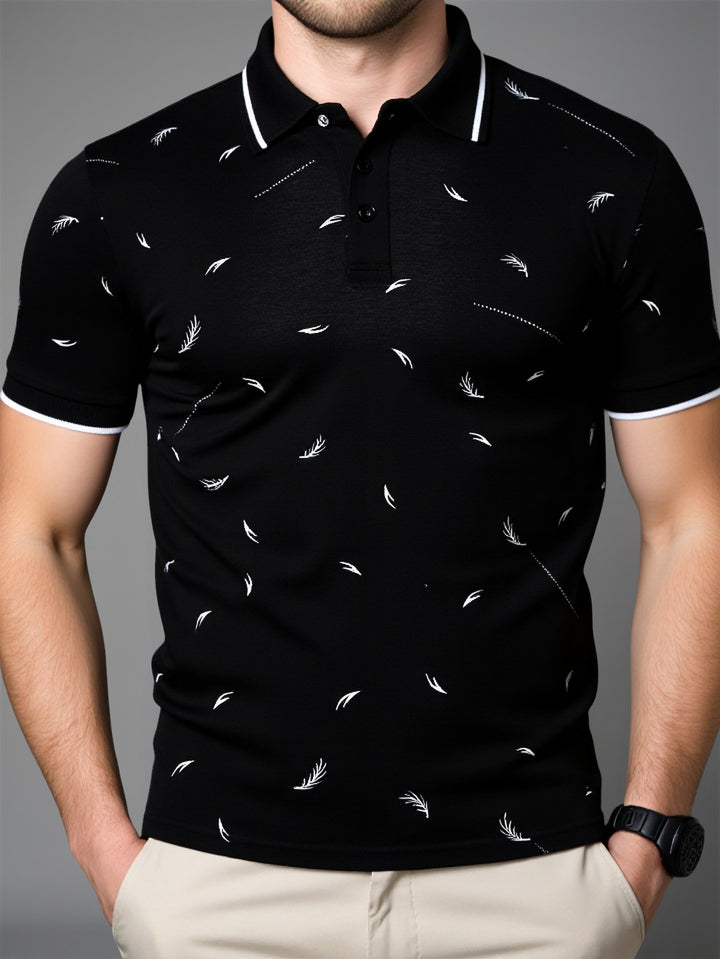 Herren Poloshirt mit modernem Druck und hochwertigem Baumwollmaterial Echoarchiv