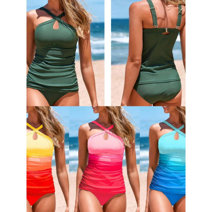 Damen Tankini-Set mit modischem Wickeldesign und figurformendem Schnitt Echo Archiv