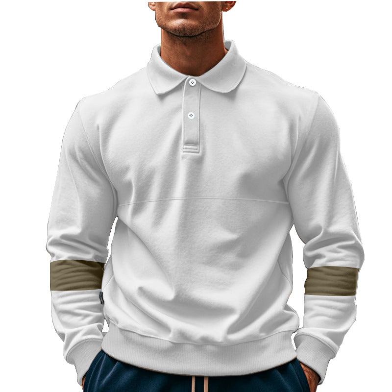 Herren Polo-Hoodie mit stylishem Komfort und kontrastierenden Ärmelvariationen Echoarchiv
